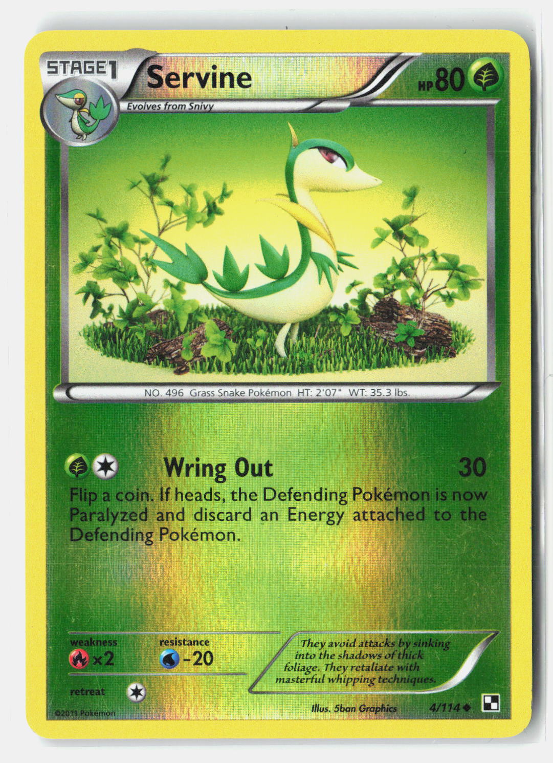 Servine (4) Reverse Holo Uncommon Black and White 4/114 LP