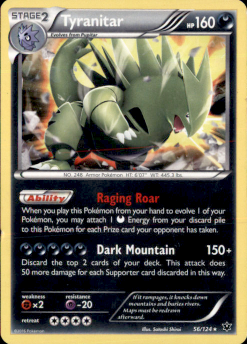 Tyranitar Reverse Holo Holo Rare XY - Fates Collide 56/124 HP
