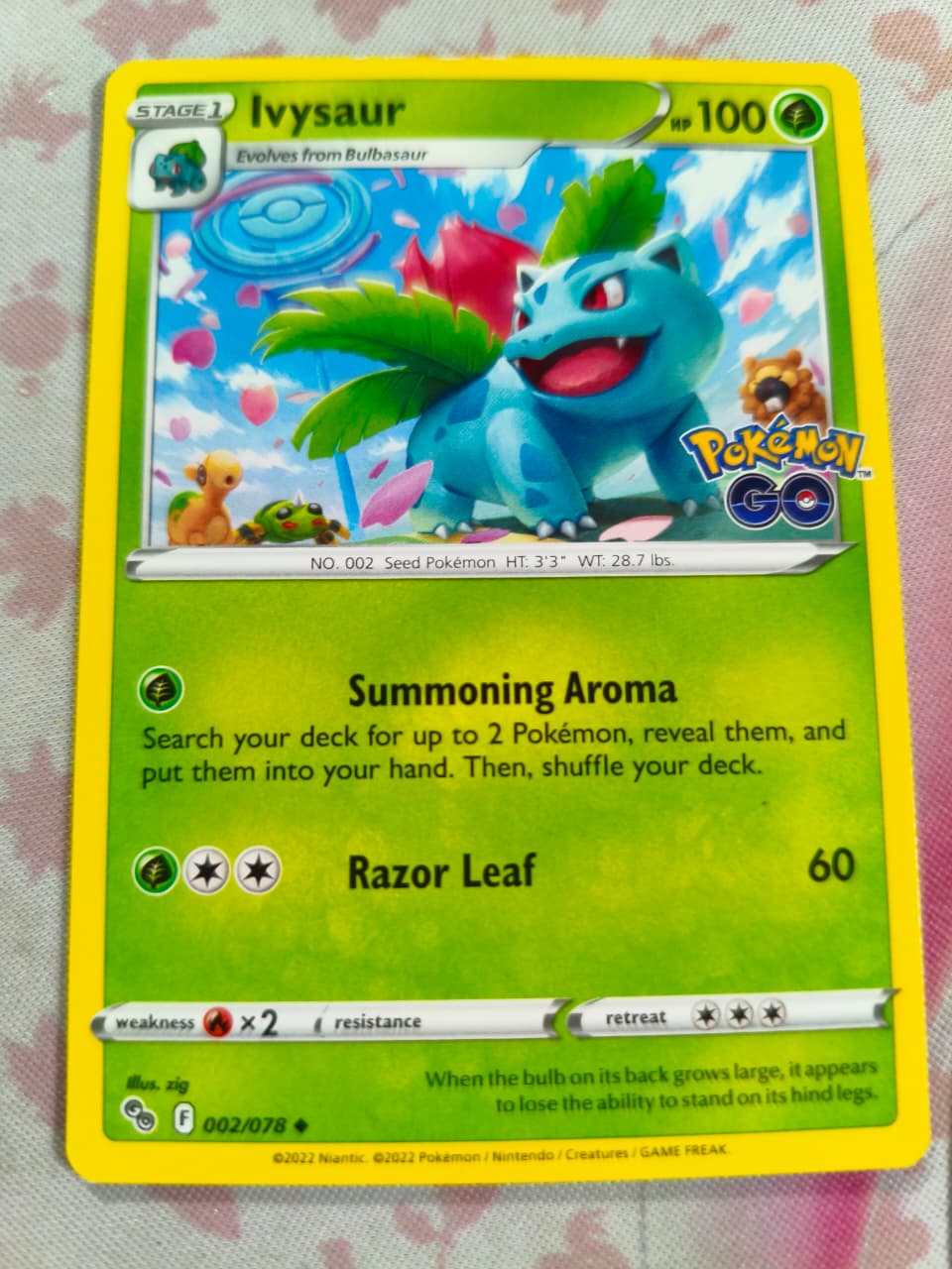 Ivysaur Uncommon Pokemon GO 002/078 NM