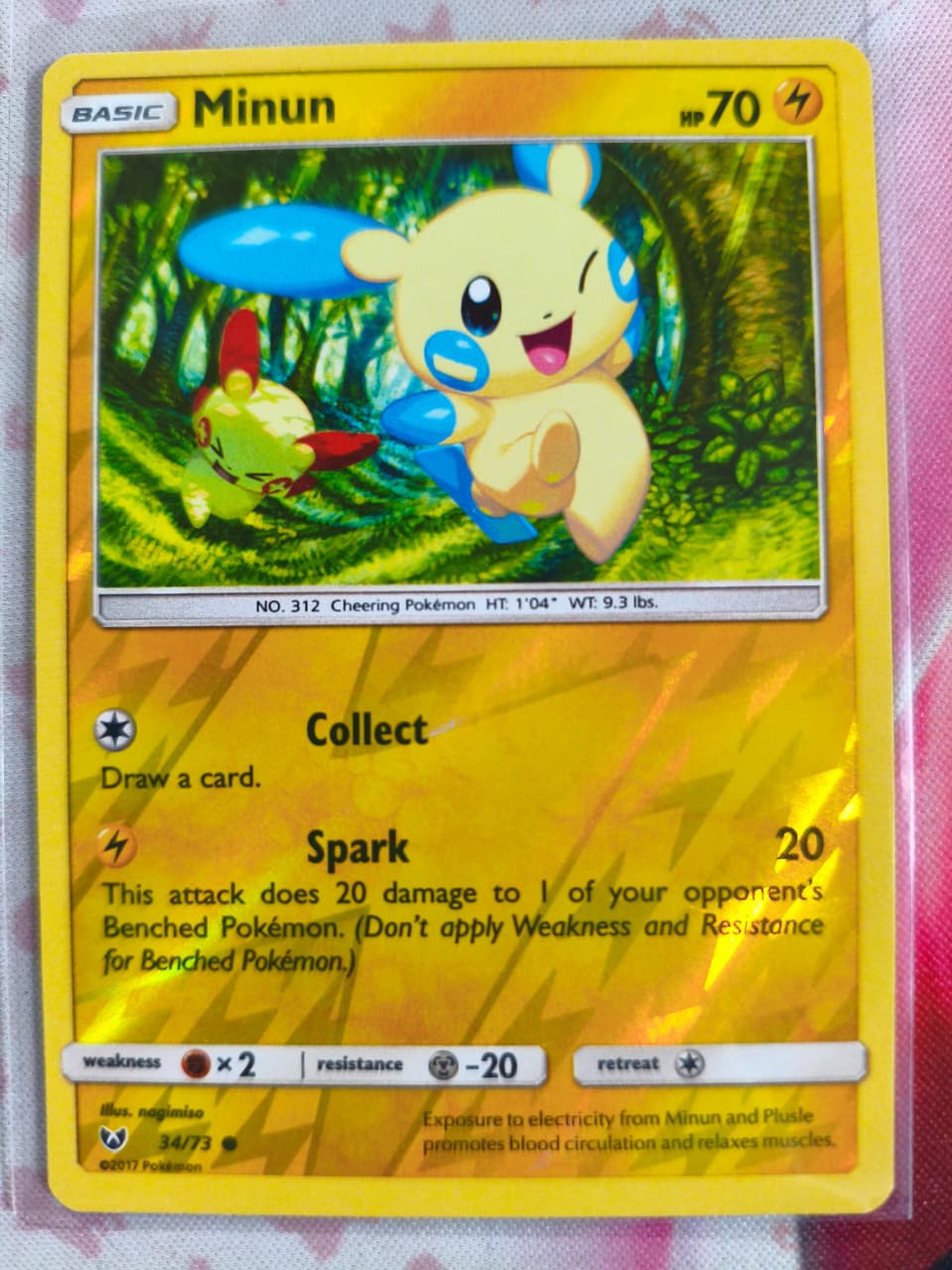 Minun Reverse Holo Common Shining Legends 34/73 NM