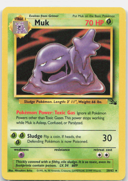 Muk (28) Unlimited Rare Fossil 28/62 NM