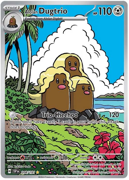 Alolan Dugtrio Illustration - Surging Sparks