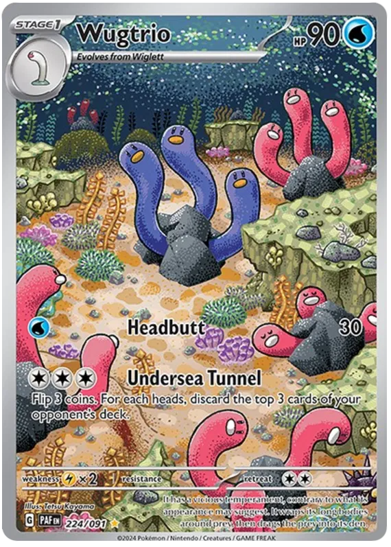 Wugtrio Illustration - Paldean Fates