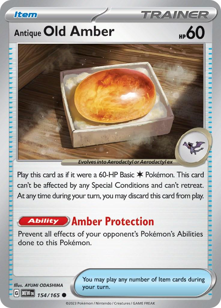 Antique Old Amber - Pokemon 151
