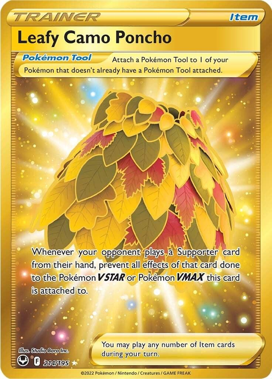 Leafy Camo Poncho Golden - Silver Tempest
