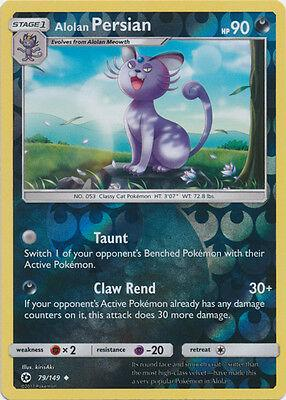 Alolan Persian Reverse Holografico - Sun & Moon Base Set