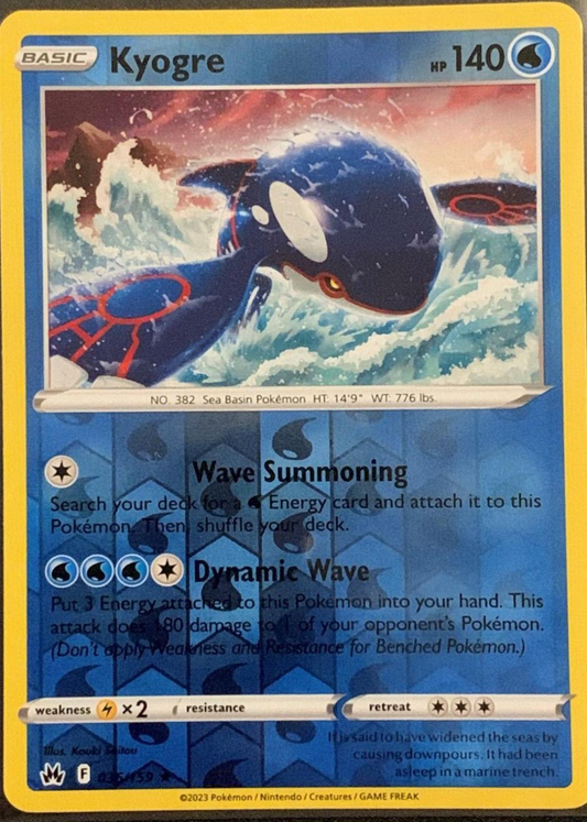 Kyogre Reverse Holografico - Crown Zenith