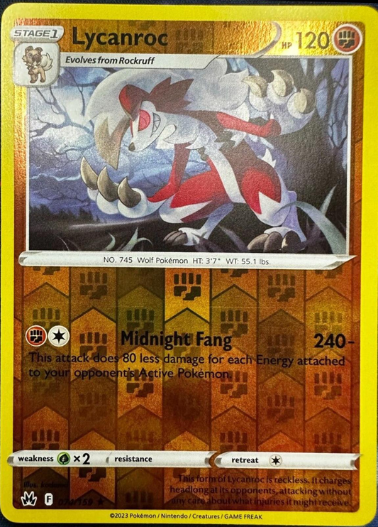 Lycanroc Reverse Holografico - Crown Zenith