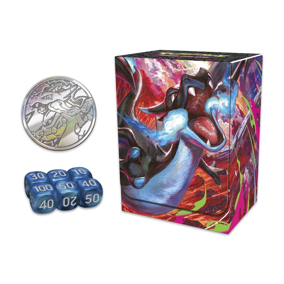 Deck Box, Dados y Moneda de Mega Charizard X