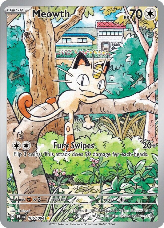 Meowth Illustration (Español) - Llamaradas Fantasmales