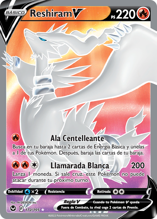 Reshiram V Full Art - Tempestad Plateada