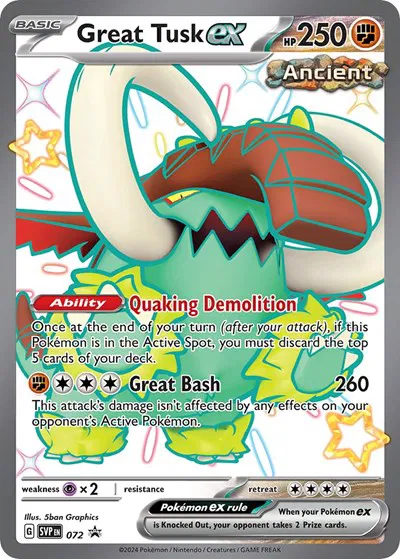 Great Tusk EX Full Art Shiny - Scarlet & Violet Promo