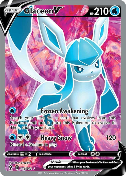 Glaceon V Full Art - Evolving Skies