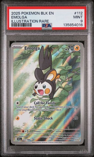 Emolga Illustration Black Bolt - PSA 9