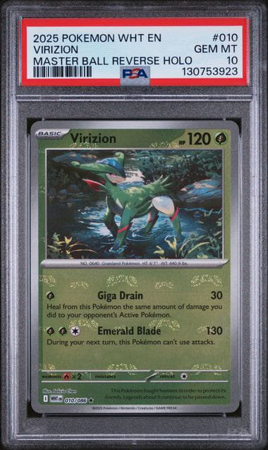 Virizion Master Ball White Flare - PSA 10
