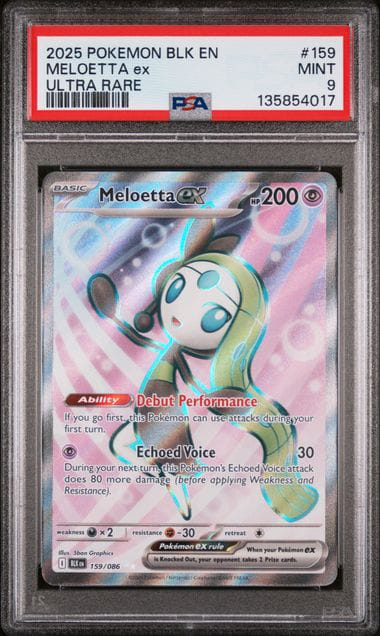 Meloetta EX Full Art Black Bolt - PSA 9