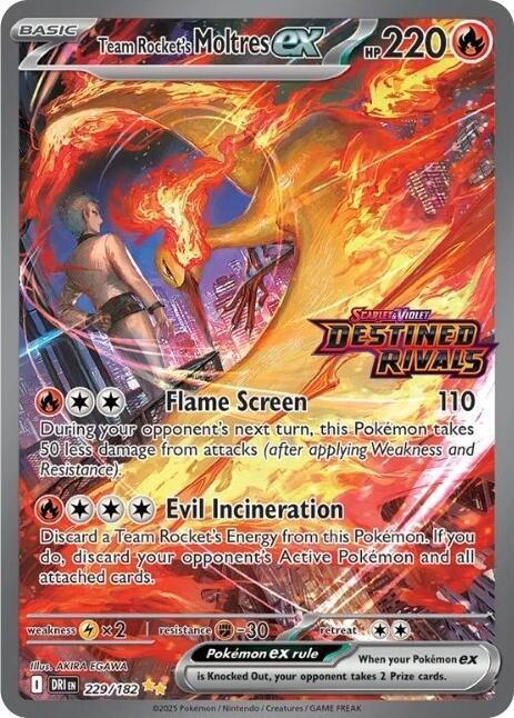 Team Rocket's Moltres EX Special Illustration Stamped - Destined Rivals Promo UPC