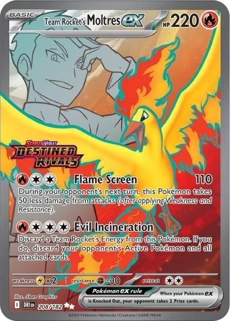 Team Rocket's Moltres EX Full Art Stamped - Destined Rivals UPC Promo