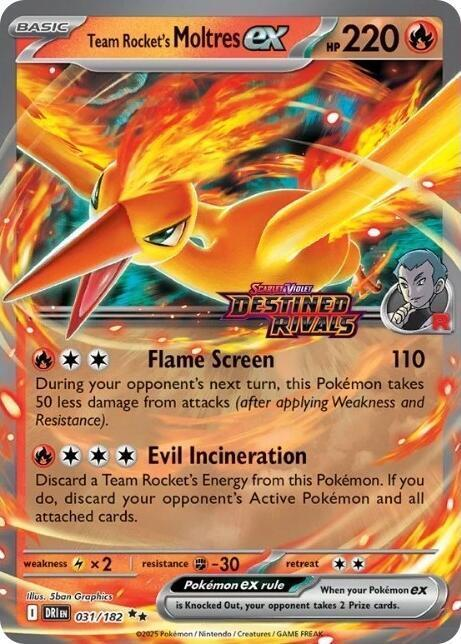 Team Rocket's Moltres EX Stamped - Destined Rivals UPC Promo