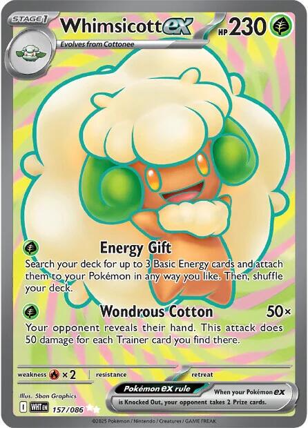 Whimsicott EX Full Art - White Flare