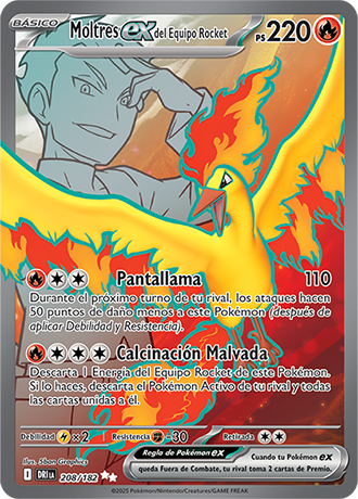Moltres EX del equipo Rocket Full Art - Rivales Predestinados
