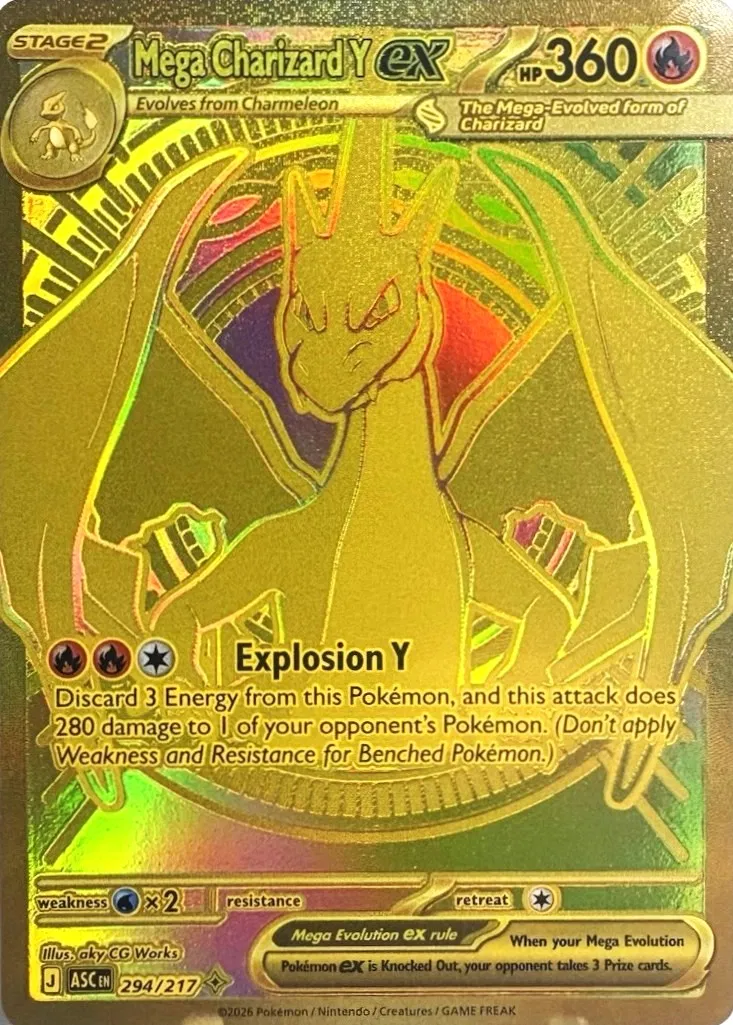 Mega Charizard Y EX Golden Mega Hyper Rare - Ascended Heroes