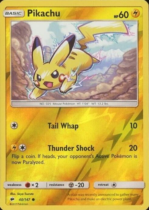Pikachu Reverse Holografico - Burning Shadows