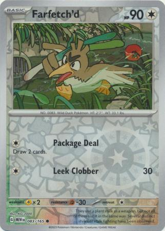 Farfetch'd Reverse Holo Common SV: Scarlet & Violet 151 083/165 NM