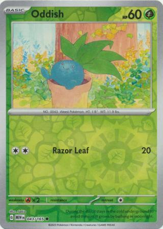 Oddish Reverse Holo Common SV: Scarlet & Violet 151 043/165 NM