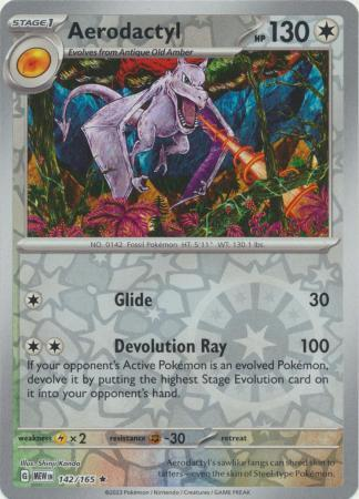 Aerodactyl Reverse Holo Rare SV: Scarlet & Violet 151 142/165 NM