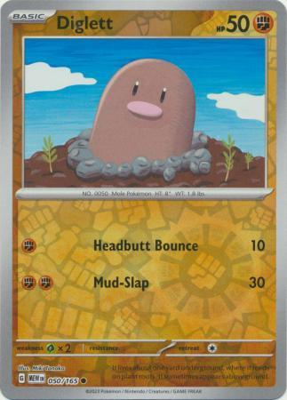 Diglett Reverse Holo Common SV: Scarlet & Violet 151 050/165 NM