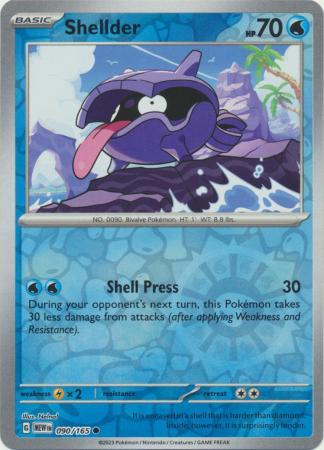 Shellder Reverse Holo Common SV: Scarlet & Violet 151 090/165 NM