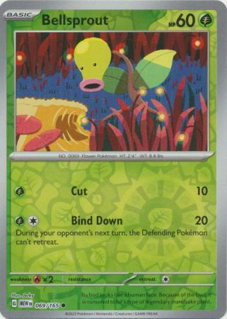Bellsprout Reverse Holo Common SV: Scarlet & Violet 151 069/165 NM