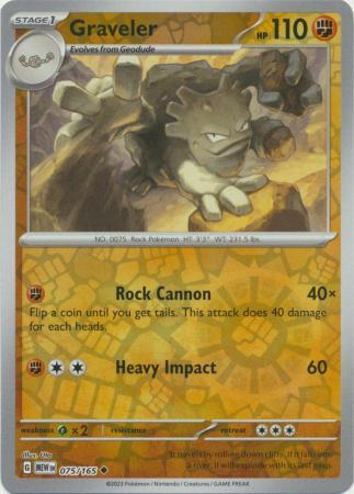 Graveler Reverse Holo Uncommon SV: Scarlet & Violet 151 075/165 NM