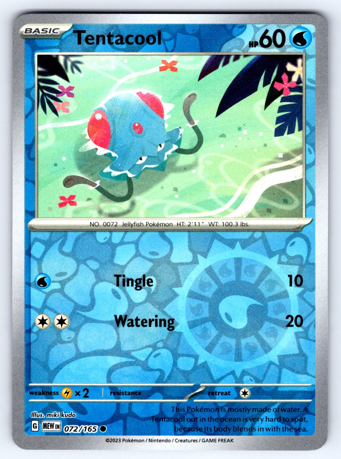 Tentacool Reverse Holo Common SV: Scarlet & Violet 151 072/165 NM