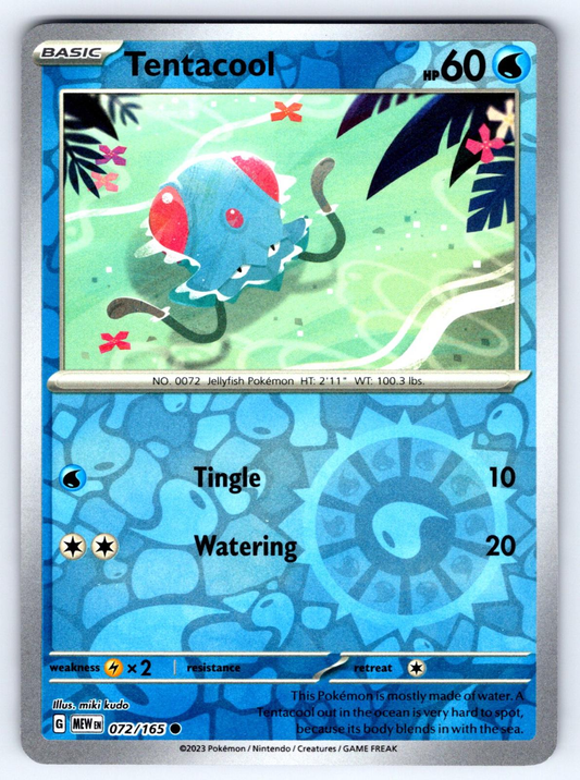 Tentacool Reverse Holo Common SV: Scarlet & Violet 151 072/165 NM