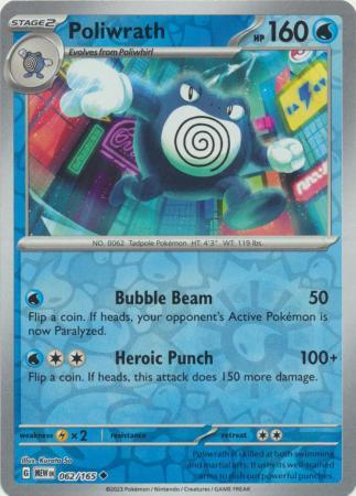 Poliwrath Reverse Holo Uncommon SV: Scarlet & Violet 151 062/165 NM