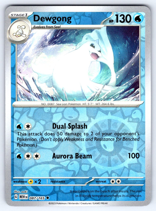 Dewgong Reverse Holo Uncommon SV: Scarlet & Violet 151 087/165 NM