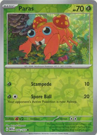 Paras Reverse Holo Common SV: Scarlet & Violet 151 046/165 NM