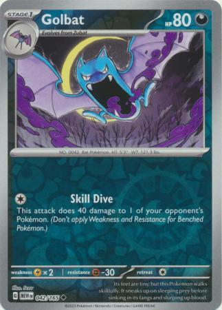 Golbat Reverse Holo Uncommon SV: Scarlet & Violet 151 042/165 NM