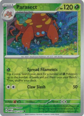 Parasect Reverse Holo Uncommon SV: Scarlet & Violet 151 047/165 NM