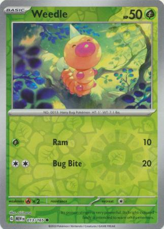 Weedle Reverse Holo Common SV: Scarlet & Violet 151 013/165 NM