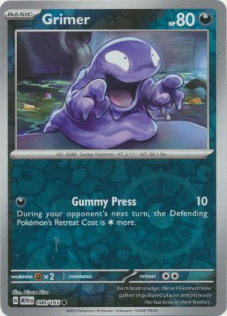 Grimer Reverse Holo Common SV: Scarlet & Violet 151 088/165 NM