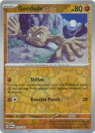 Geodude Reverse Holo Common SV: Scarlet & Violet 151 074/165 NM