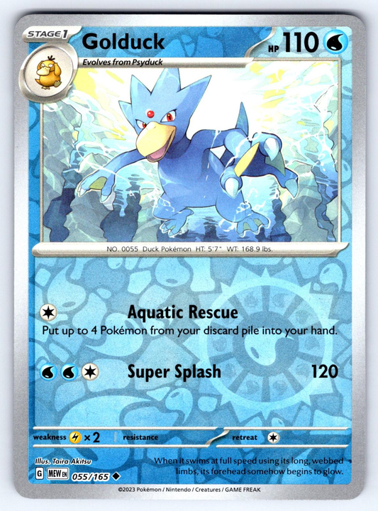 Golduck Reverse Holo Uncommon SV: Scarlet & Violet 151 055/165 NM