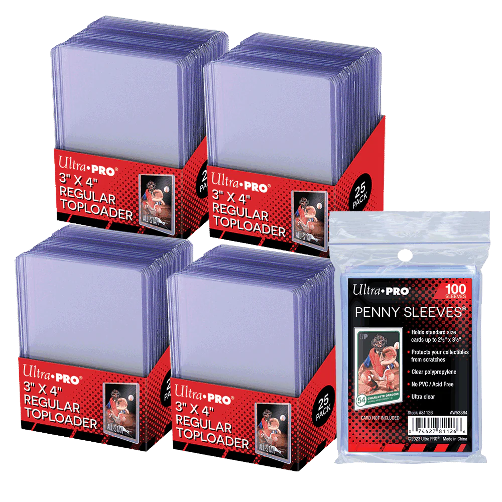 4 Paquetes de Top Loaders y 1 Paquete de sleeves Ultra Pro