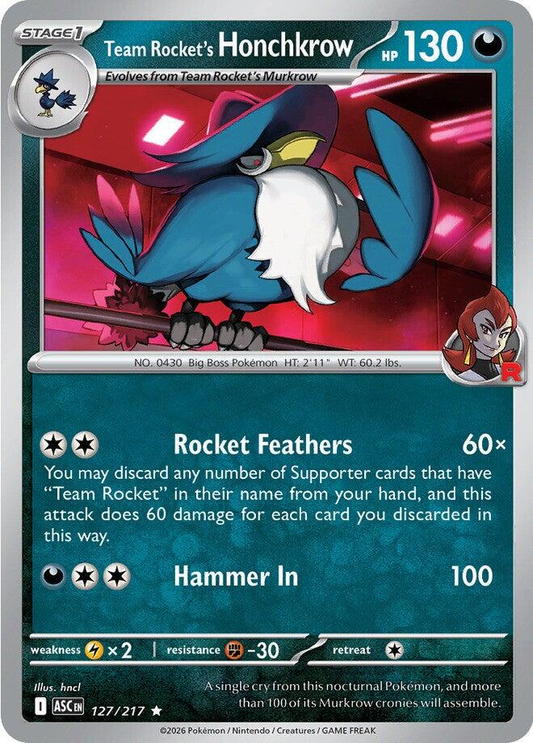Team Rocket's Honchkrow Holografico - Ascended Heroes