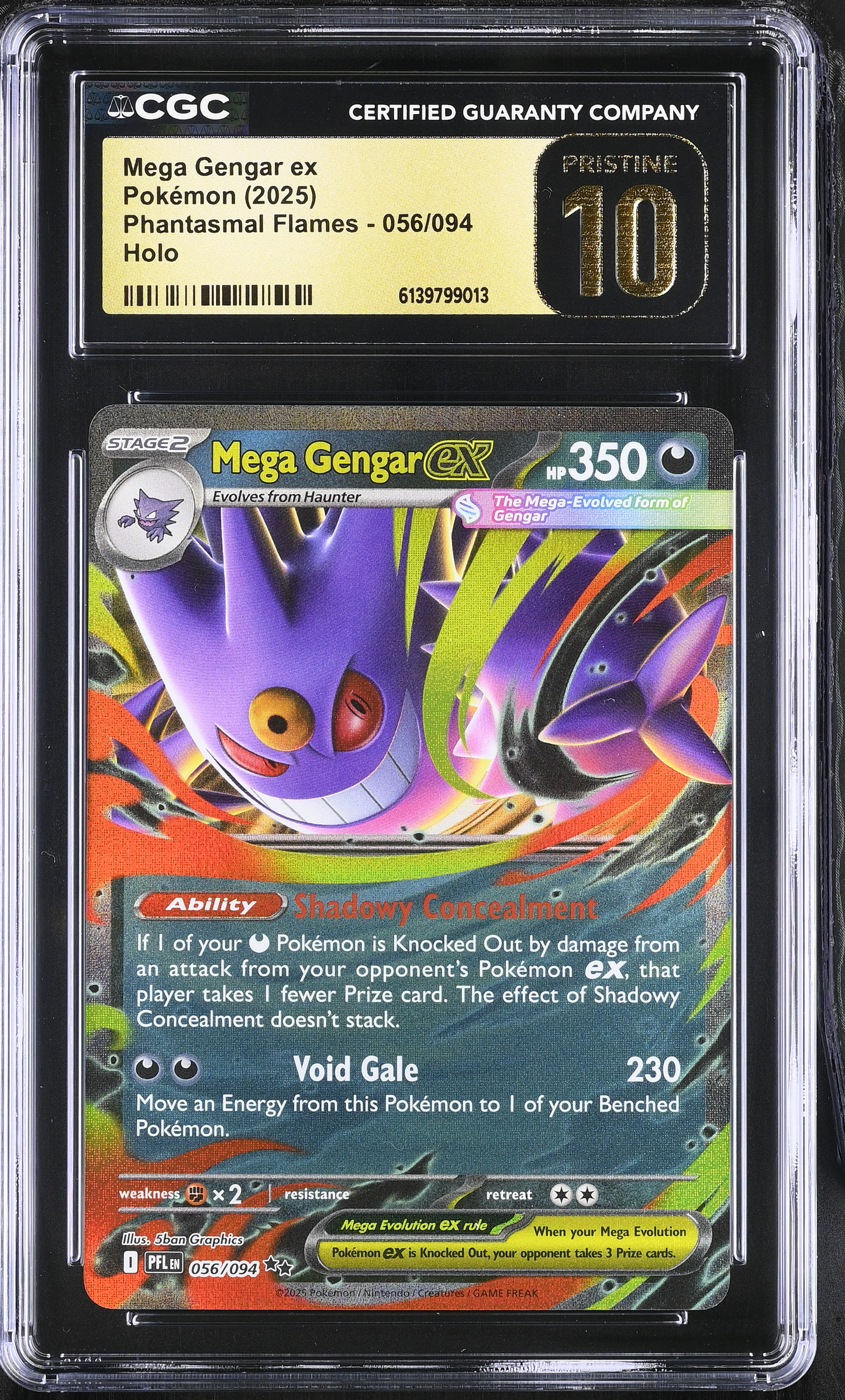 Mega Gengar EX Phantasmal Flames - CGC PRISTINE 10