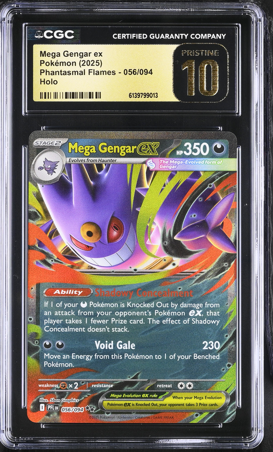 Mega Gengar EX Phantasmal Flames - CGC PRISTINE 10