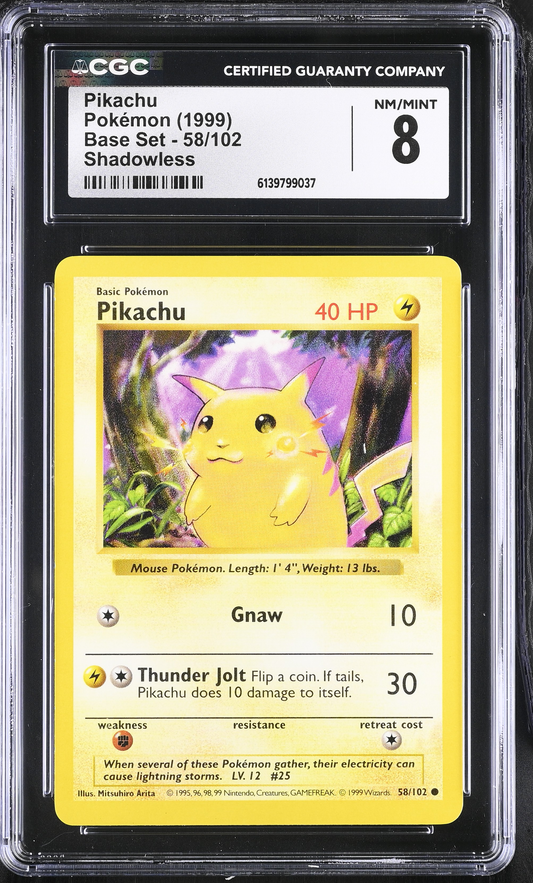 Pikachu Base Set 1999 Shadowless - CGC 8